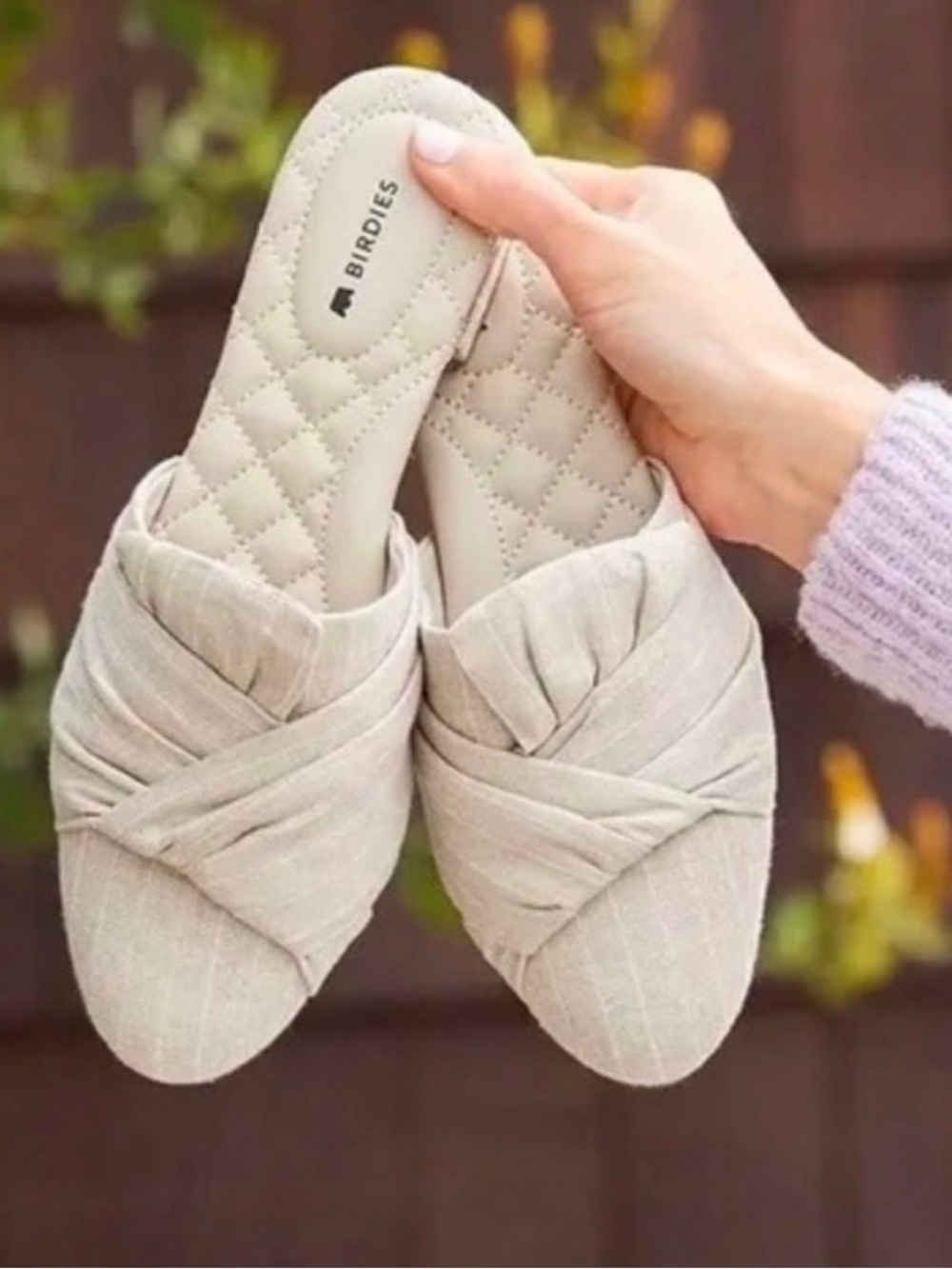 Birdies The Songbird Linen Stripe Slip On Shoes Size 9